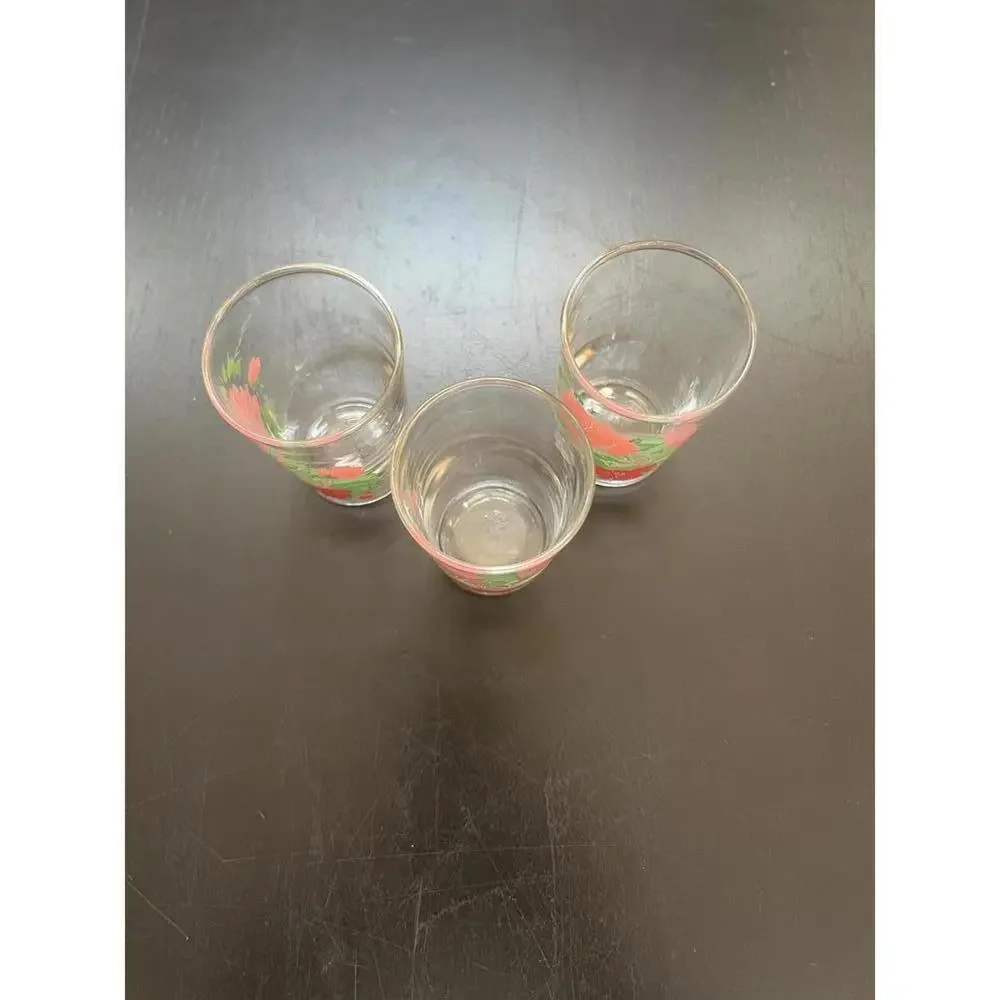 Vintage Federal Glass‎ Juice Glass with Floral